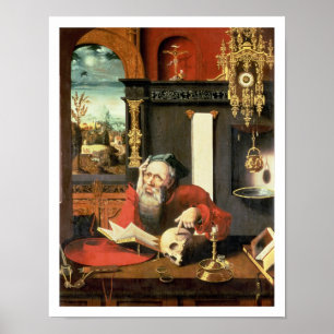 Póster St Jerome en su estudio
