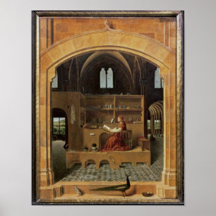 Póster St Jerome en su estudio, c.1475