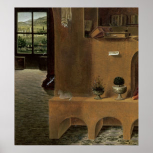 Póster St. Jerome en su estudio, c.1475