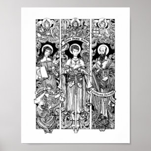 Póster St. Joan con el Sts. Louise y Francisco de Sales