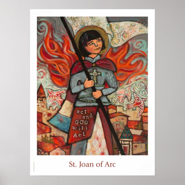 Póster St. Joan of Arc Catholic Classroom poster (Frente)