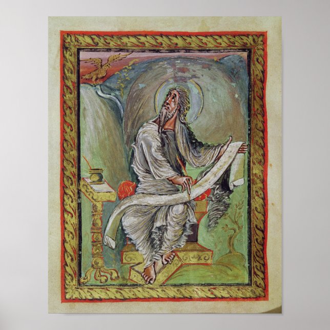 Póster St. John the Evangelist, from the Ebbo Gospels (Frente)