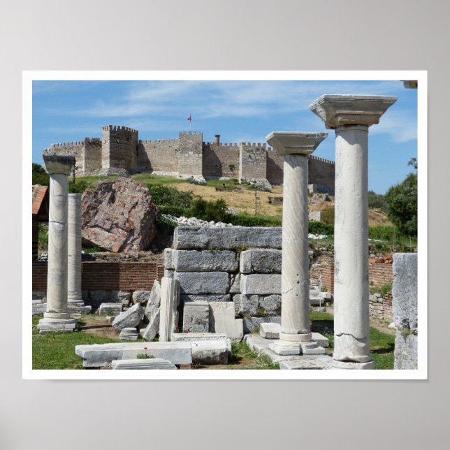 Póster St. John's Basilica Ruins, Ayasuluk Castle, Turkey (Frente)