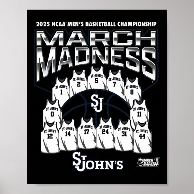 Póster St. John's March Madness 2025 Men's Sketll Nil  (Frente)
