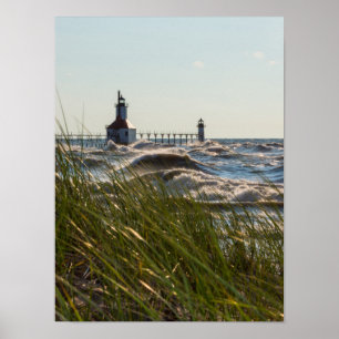 Póster St Joseph Detrás De Las Oleadas Marinas