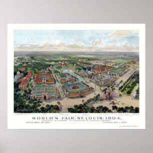 Póster St. Louis, Mapa Panorámico de la Feria Mundial de 