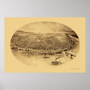 Póster St. Louis, mapa panorámico del MES - 1897