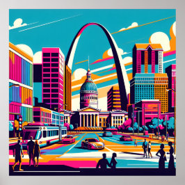 Póster St Louis, Missouri | El Arco De La Puerta De Enlac