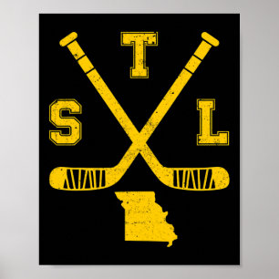 Póster St. Louis Retro Funny Hockey Sticks State Outile S