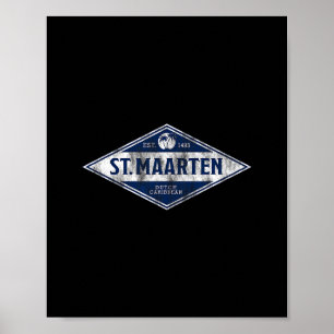Póster St. Maarten Vintage Dge Hombres Mujeres Crucero Va