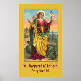 Póster St. Margaret con un cartel de dragón y resurrecció