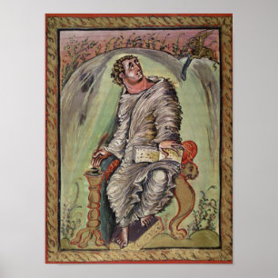 Póster St Mark en su escritorio