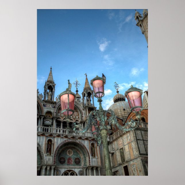 Póster St. Marks y lámpara, Venecia, Italia (Frente)