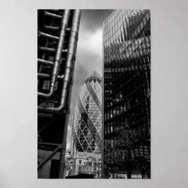 Póster St Mary Ax The Gherkin Lloyds and Willis