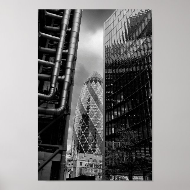 Póster St Mary Ax The Gherkin Lloyds and Willis (Frente)