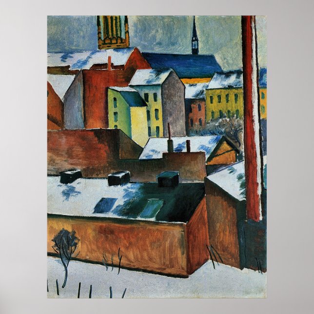 Póster St. Mary's Church in the snow by August Macke (Frente)