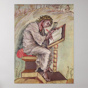 Póster St Matthew, de los evangelios de Ebbo