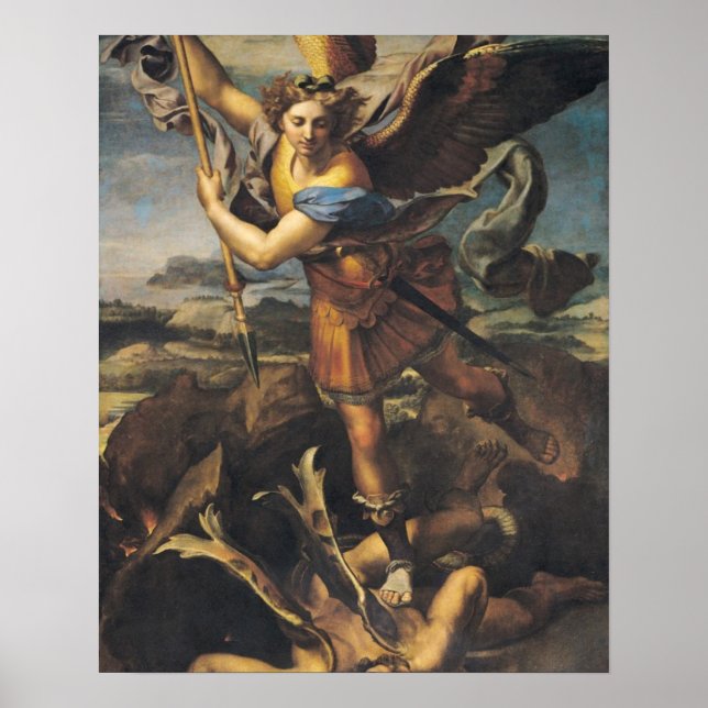 Póster St. Michael Abrumando al Demonio, 1518 (Frente)