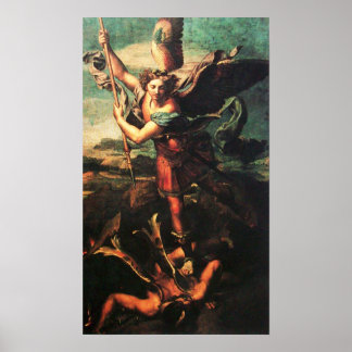 Póster St MICHAEL ARCHANGEL VANGUISHING SATAN
