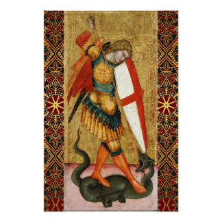Póster St. Michael Archangel y Dragon Sienese