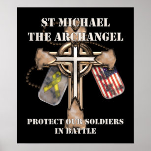 Póster St Michael El Arcángel - Proteja A Nuestros Soldad