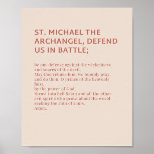 Póster St Michael, el Poster de la Oración Arcángel