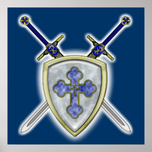 Póster St Michael - Espadas y Escudo