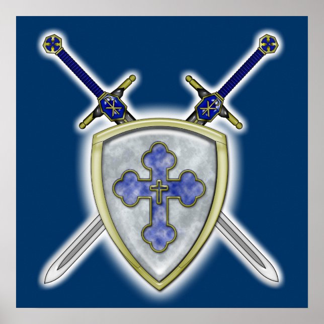 Póster St Michael - Espadas y Escudo (Frente)