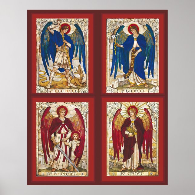 Póster St Michael, Gabriel, Raphael y Uriel Archangel (Frente)