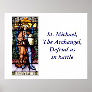 Póster St. Michael La Ventana De Vidrio Manchado De Arcán