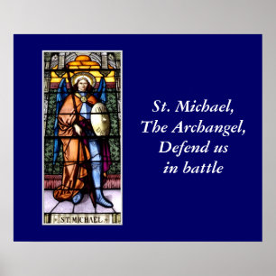 Póster St. Michael La Ventana De Vidrio Manchado De Arcán