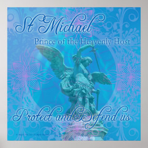 Póster St Michael - ¡Protéjanos y defiéndanos! poster