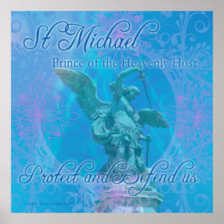 Póster St Michael - ¡Protéjanos y defiéndanos! poster