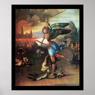 Póster St MICHAEL Y EL DRAGÓN
