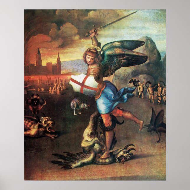 Póster St MICHAEL Y EL DRAGÓN (Frente)