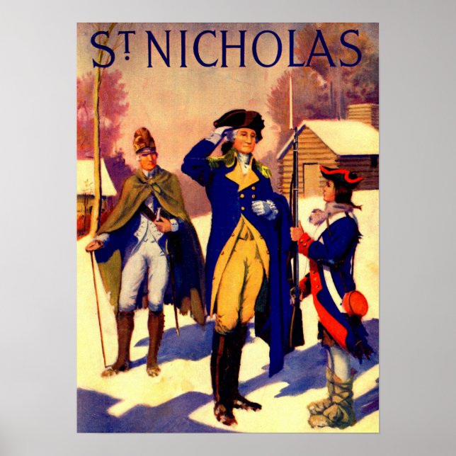 Póster St. Nicholas Febrero 1929 Portada de George Washin (Frente)