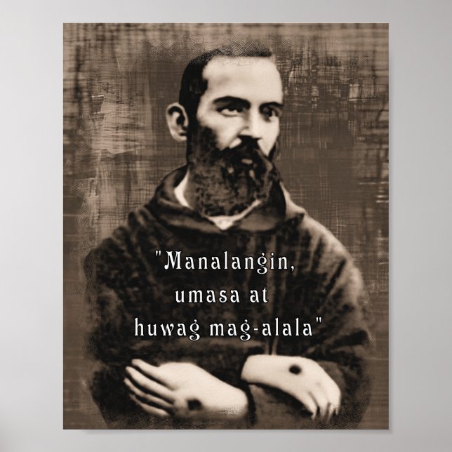 Póster St Padre Pio Catholic Saint Philippine quote  (Frente)