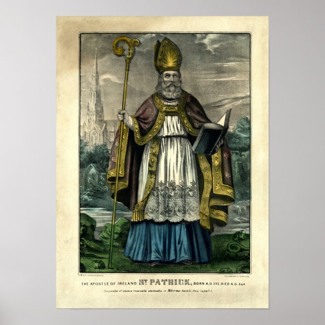 Póster St. Patrick de Currier & Ives (1834-1907) (Frente)