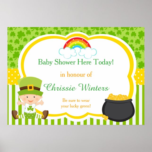 Póster St Patricks Boy Baby Shower (Frente)