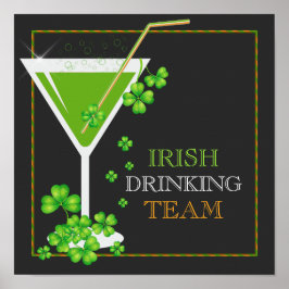 Póster St.Patricks Day Shamrock Cocktail Poster