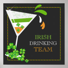 Póster St.Patricks Day Shamrock Cocktail Poster