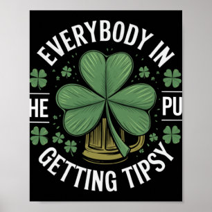 Póster St. Patricks Day Todos En El Pub Recibiendo Consej