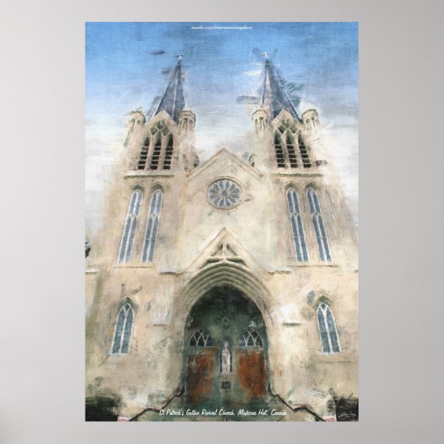 Póster St Patrick's Gothic Revival Church Painting (Frente)