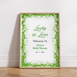 Póster St Patrick's Lucky in Love Bridal Shower Welcome