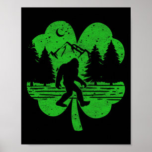 Póster St Patrics Day Bigfoot Irish Sasquatch Saint Padd