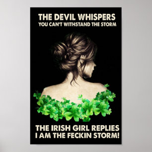 Póster st patricys day irlanda Chica irlandés Reply sham
