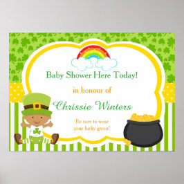 Póster St Patrones de African American Boy Baby Shower