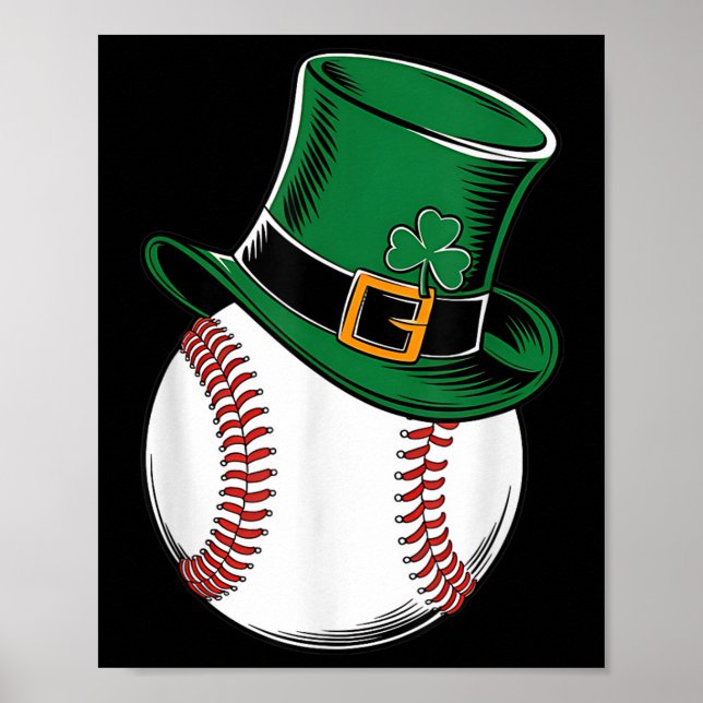 Póster St Patrons Day Béisbol Shamrock (Frente)