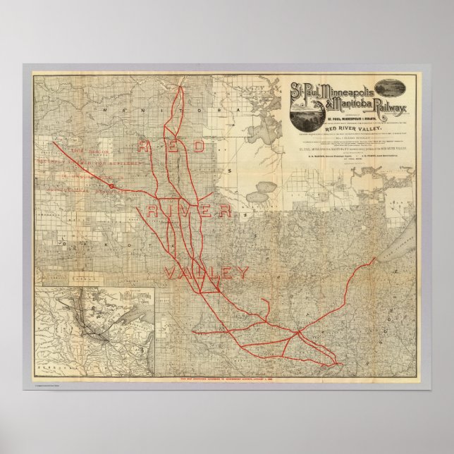Póster St Paul, Minneapolis and Manitoba Railway (Frente)