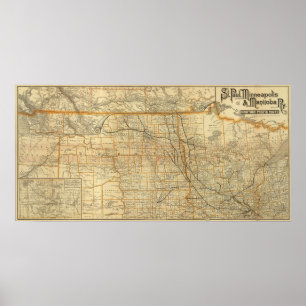 Póster St Paul, Minneapolis y Manitoba Railway 2
